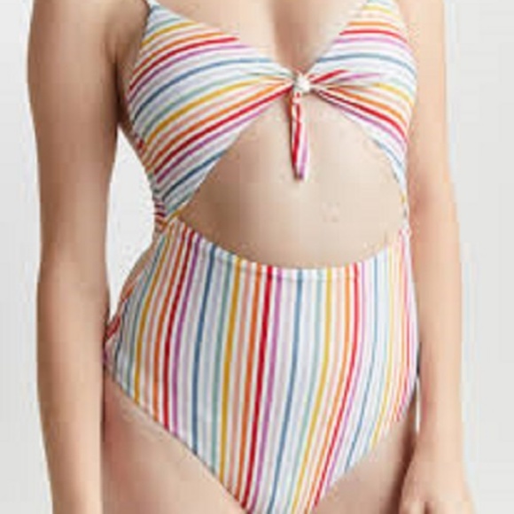 Marine Layer Amalfi Tie Front One-Piece Swimsuit - Picture 2 of 4